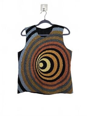 Vintage Y2K Textured Abstract Sleeveless Top